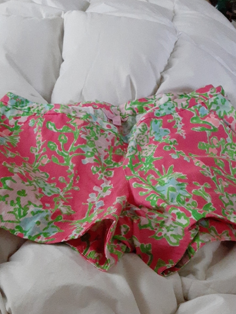 Lilly Pulitzer Pink Floral High-Waist Shorts SZ 10